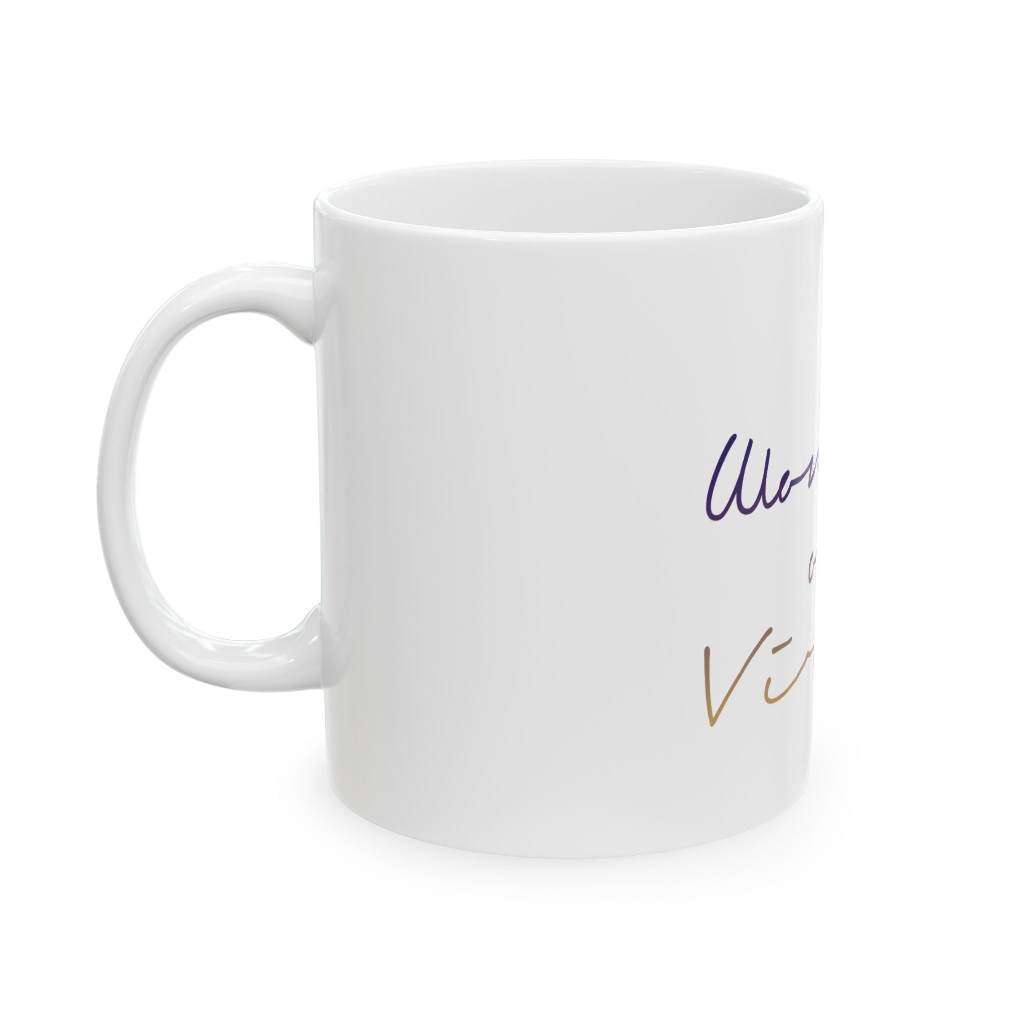 Woman of Virtue Scripture Inspirational Mug | Script Calligraphy Ceramic Coffee Cup